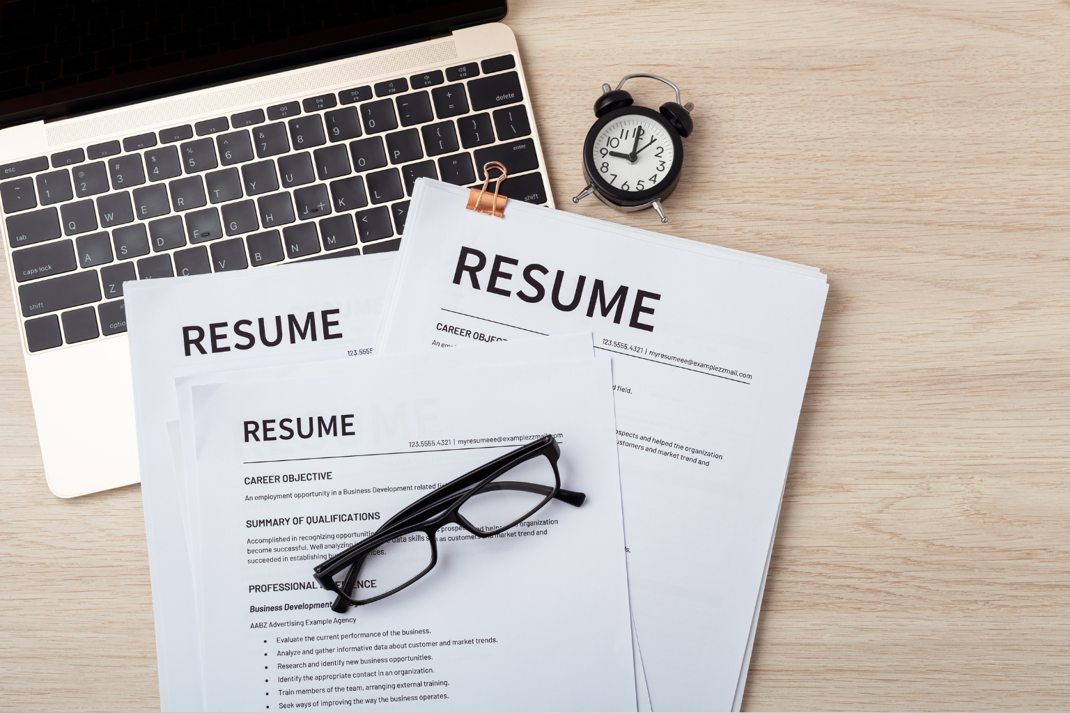 Image of resume layout